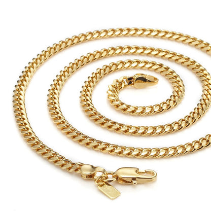 Schwere Panzerkette mit Gelbgold plattiert, 18 Karat, mit Karabinerverschluss, hergestellt in den USA