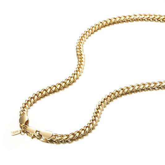 18ct Heavy Yellow Gold Plated Curb Chain Necklace with Lobster Clasp - USA Made