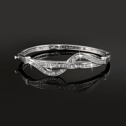 Designer Crossover Bangle Featuring Crystals by Swarovski®