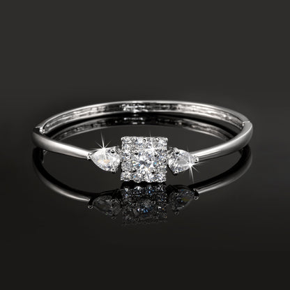 925 Sterling Silver Plated Bangle Featuring 15 Crystals by Swarovski®