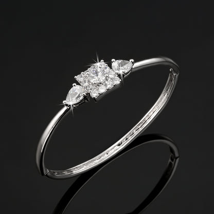 925 Sterling Silver Plated Bangle Featuring 15 Crystals by Swarovski®