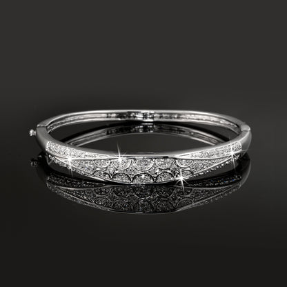 925 Sterling Silver LAYERED Bangle Featuring 63 Crystals by Swarovski®