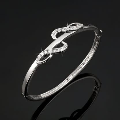 925 Sterling Silver LAYERED Bangle Featuring 16 Crystals by Swarovski