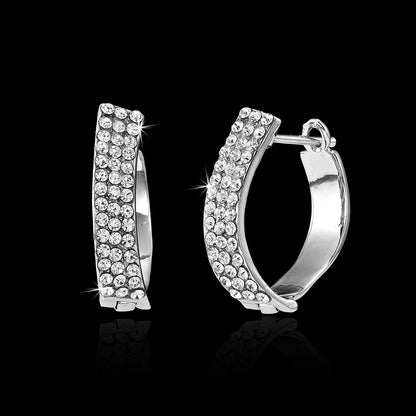 Geometric Huggie Earrings Featuring Crystals by Swarovski®