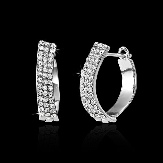 Geometric Huggie Earrings Featuring Crystals by Swarovski®