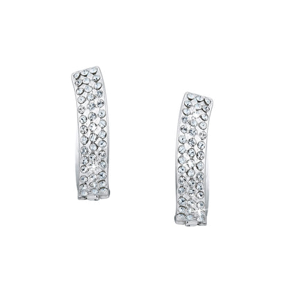 Geometric Huggie Earrings Featuring Crystals by Swarovski®