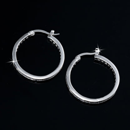 Large Circle Hoop Earrings Featuring 66 Crystals by Swarovski®