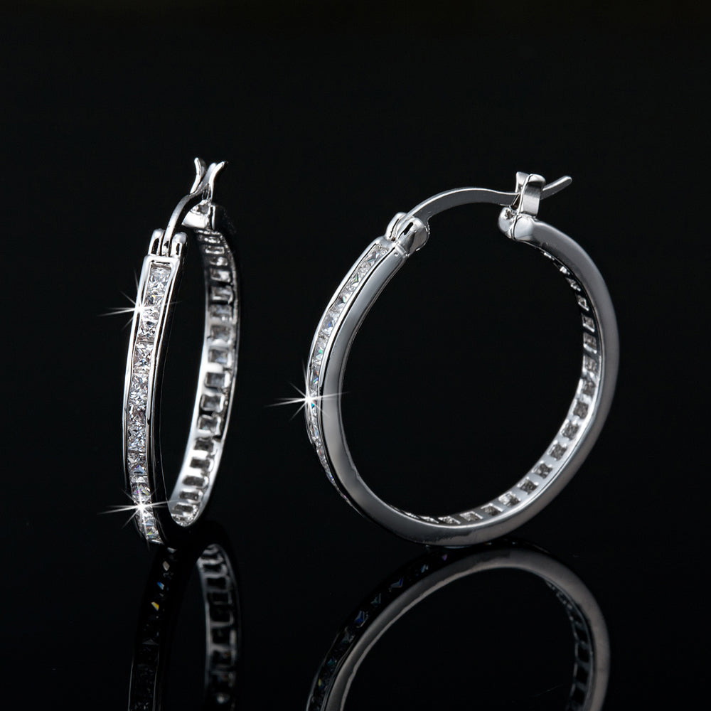 Large Circle Hoop Earrings Featuring 66 Crystals by Swarovski®