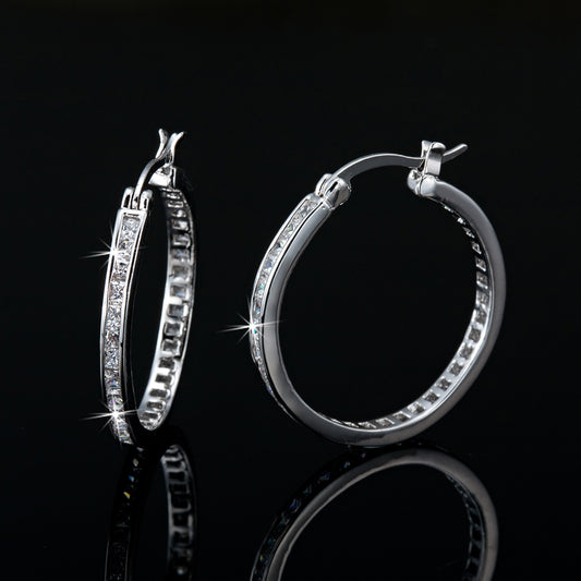 Large Circle Hoop Earrings Featuring 66 Crystals by Swarovski®
