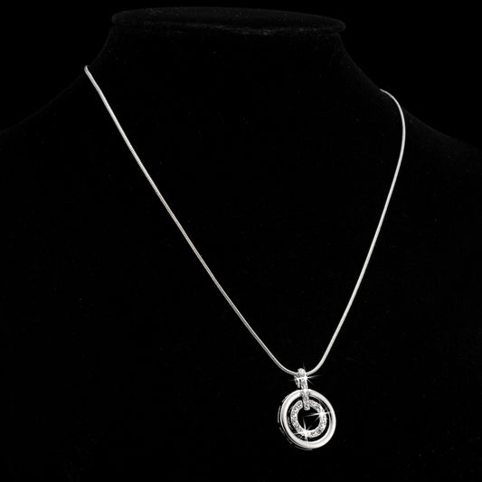 Double Circle Pendant Necklace Featuring 20 Crystals by Swarovski®