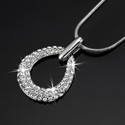 Solid 925 Sterling Silver Teardrop Pendant Necklace Featuring Stunning Crystals by Swarovski®