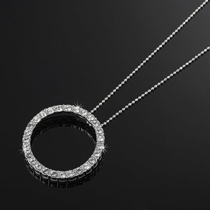 Solid 925 Sterling Silver Eternity Pendant Necklace Featuring 30 Crystals by Swarovski®
