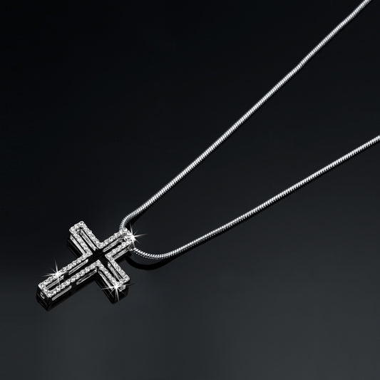 Cross Pendant Necklace Featuring 58 Crystals by Swarovski®