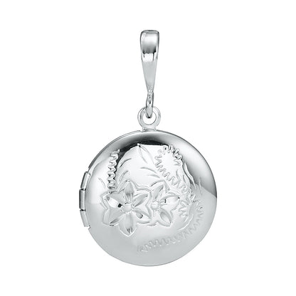 Heavy 925 Sterling Silver Plated Round Locket Pendant - USA Made