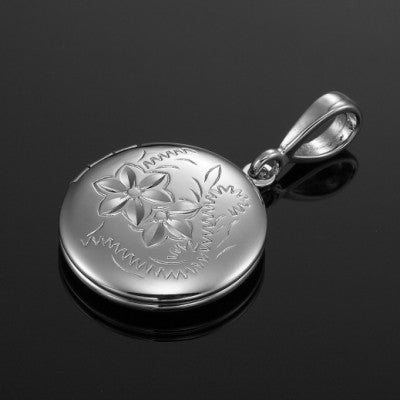 Heavy 925 Sterling Silver Plated Round Locket Pendant - USA Made