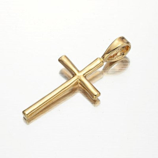 18ct Heavy Yellow Gold Plated Holy Cross Pendant - USA Made