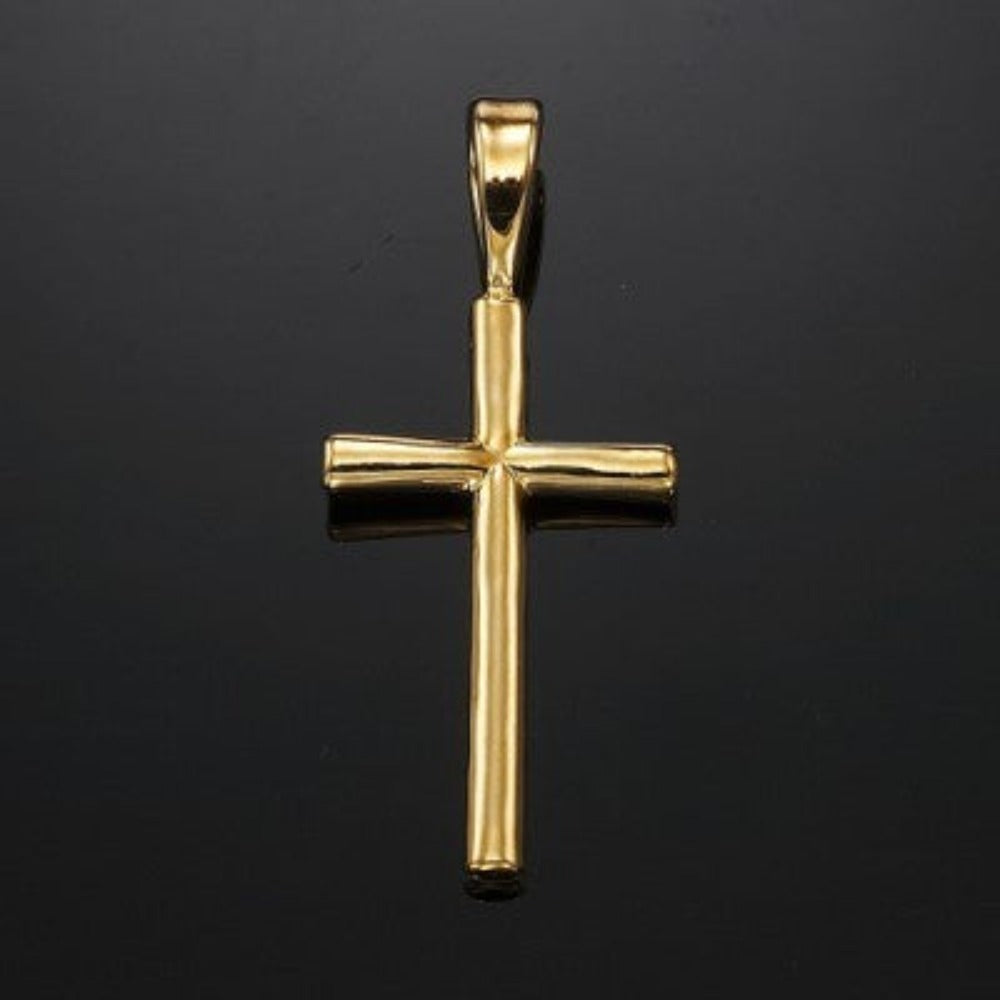 18ct Heavy Yellow Gold Plated Holy Cross Pendant - USA Made