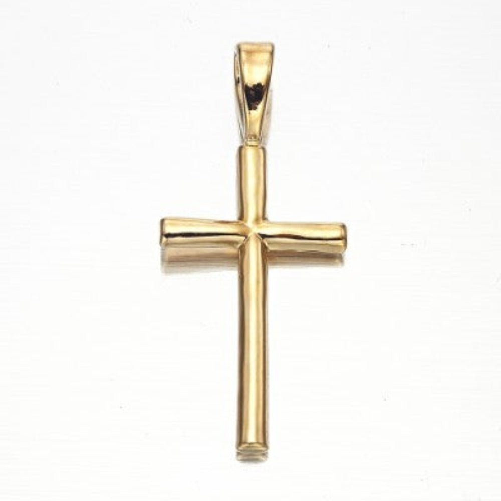 18ct Heavy Yellow Gold Plated Holy Cross Pendant - USA Made