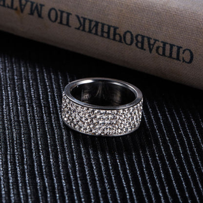 Stunning Simulated Diamond Stainless Steel Band Ring