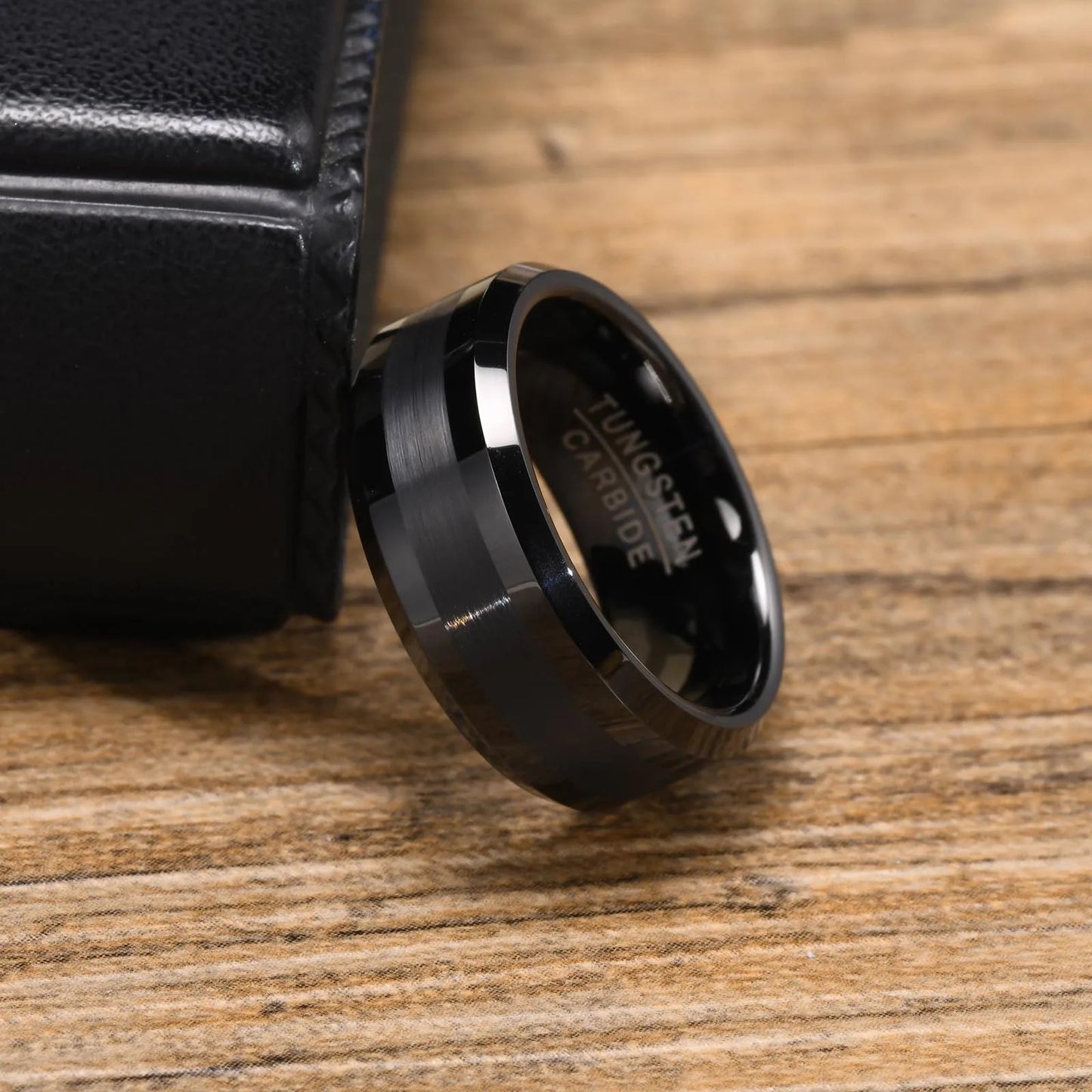 Black Tungsten Carbide Plain Male Wedding Ring