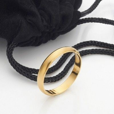 18ct Heavy Yellow Gold Plated Men's 4mm Band Ring - USA MADE