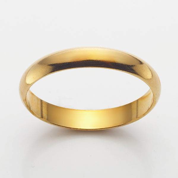 18ct Heavy Yellow Gold Plated Men's 4mm Band Ring - USA MADE