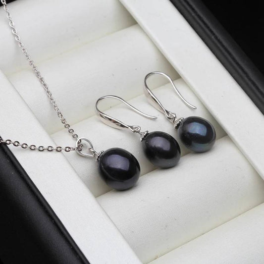 Classic Freshwater Pearl Drop Earring & Necklace Set