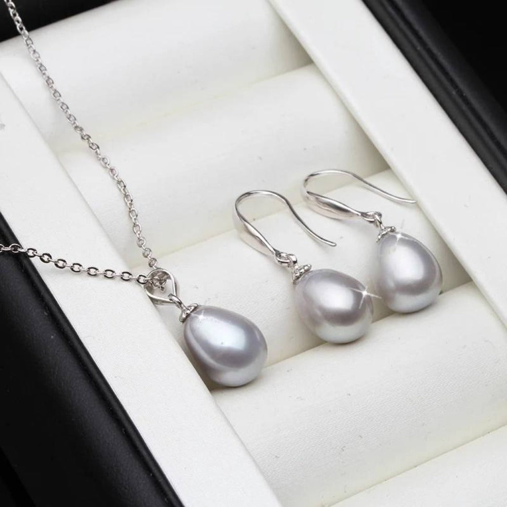 Classic Freshwater Pearl Drop Earring & Necklace Set