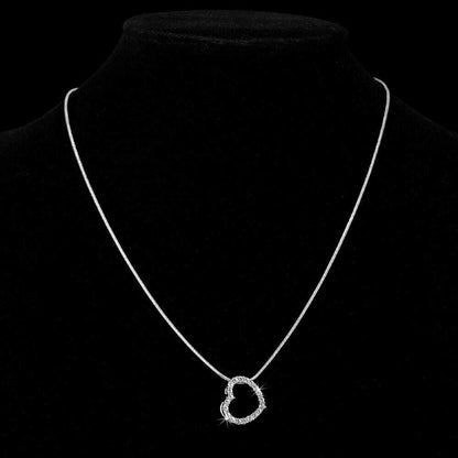 Massiver 925 Sterling Silber Herz Anhänger mit SWAROVSKI® Kristallen