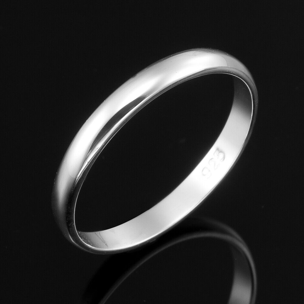 Solid 925 Sterling Silver Men's Band Ring